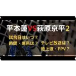 平本蓮vs萩原京平2のテレビ放送時間いつ？視聴方法や場所どこでチケット値段は？