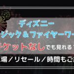 ディズニーミュージック＆ファイヤーワークスはチケットなしでも見れる？